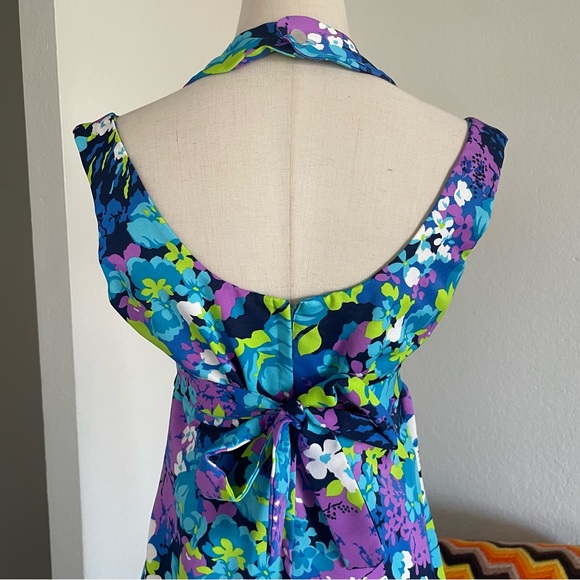 Vintage 1970s Damita Originals Boho Tropical Floral Maxi Dress - Picture 7 of 9